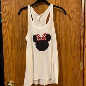 Minnie Mouse glitter flowy tank
